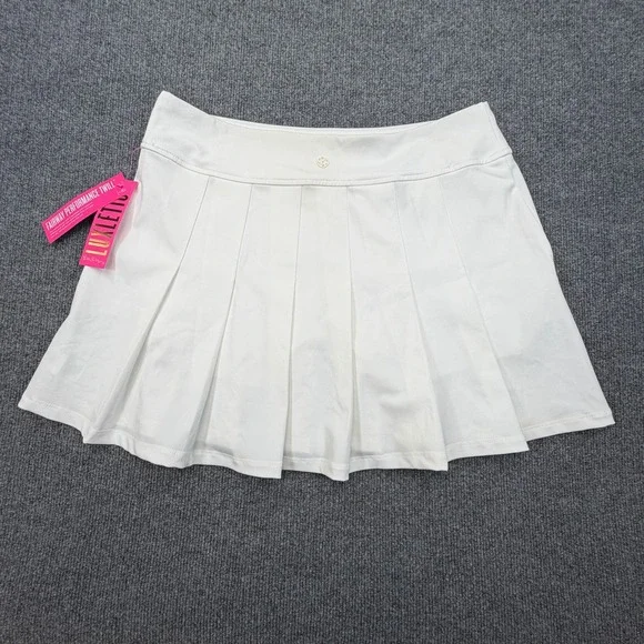 Lilly Pulitzer Priska Skort Women 12 Resort White Luxletic Pleated Tennis Golf - Picture 3 of 10